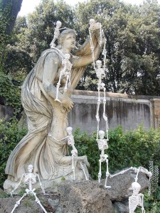 Skeletons in the Villa Medici garden