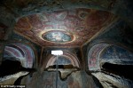 Richly decorated burial chamber of St. Tecla catacomb
