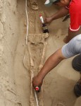Archaeologists examine female Moche sacrificial victim
