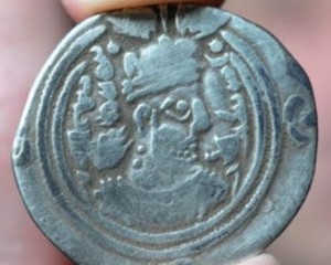 Silver Arabic coin, 610 - 820 A.D.