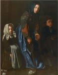 Woman Begging with Two Children