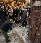 Archaeologist opening Tycho Brahe's tomb