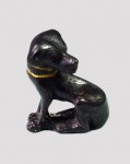 Bronze figurine of dog with gold collar