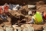 Archeologists excavate human remains found adjacent to La Placita Our Lady Queen of Angels Church