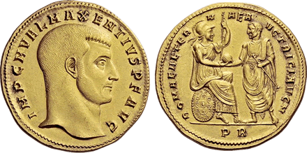Maxentius 8 aurei gold medallion
