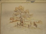 Harperley canteen wall painting, goats and shepherd