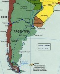 South America, Florianópolis (top), Rio de la Plata estuary at Buenos Aires (midpoint), Strait of Magellan (bottom)