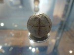 Lead bullet with a cross etched on it