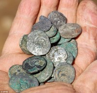 Celtic coins from massive hoard found on Jersey, ca. 50 B.C.