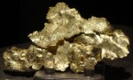 A 60-pound nugget of leaf gold on display at the museum
