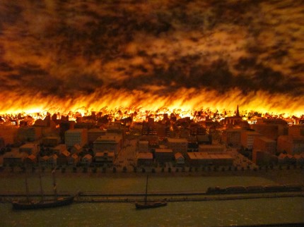 Chicago History Museum diorama of the Great Fire of 1871