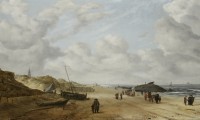 "View of Scheveningen Sands" by Hendrick van Anthonissen, ca. 1641, after restoration