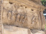 Arch of Titus relief of Roman soldiers carrying spoils from the Temple in Jerusalem