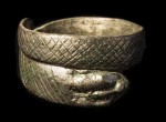 A silver ring shaped like a snake found in Catterick. Photo © Northern Archaeological Associates