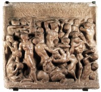 Battle of the Centaurs by Michelangelo, ca. 1490-2. Casa Buonarrotti.