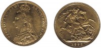 Gold sovereign from the reign of Queen Victoria (1898 – Jubilee Bust of Victoria), from the hoard. © Portable Antiquities Scheme/The Trustees of the British Museum. Photo by Peter Reavill.