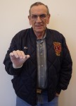 Bill Hermstedt holds Revolutionary musket ball with human blood he discovered at Monmouth Battlefield. Photo courtesy Dan Sivilich/BRAVO.