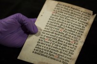 The newly discovered Caxton leaf. Photo courtesy the University of Reading.