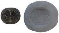 Stamp seal with stylized bull heads and impression. Photo courtesy Halil Tekin.