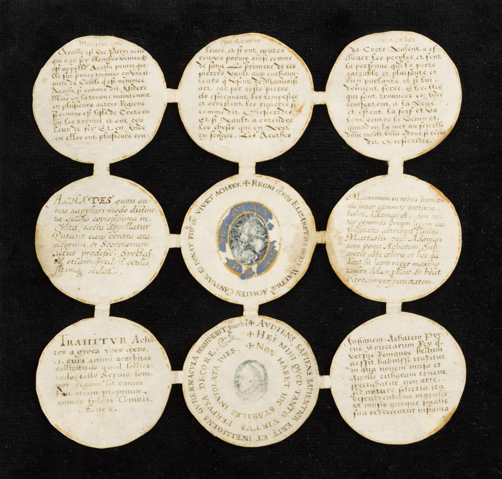 Export barred on roundel manuscript gifted to Queen Elizabeth I