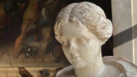 Head on display in the Hell Staircase.Photo courtesy Burghley House.