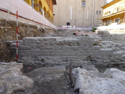 Newly-discovered remains of Basilica of Vitruvius.Photo courtesy Ansa.
