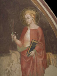 Saint Catherine and patron detail after restoration. Photo courtesy Ottaviano Caruso.