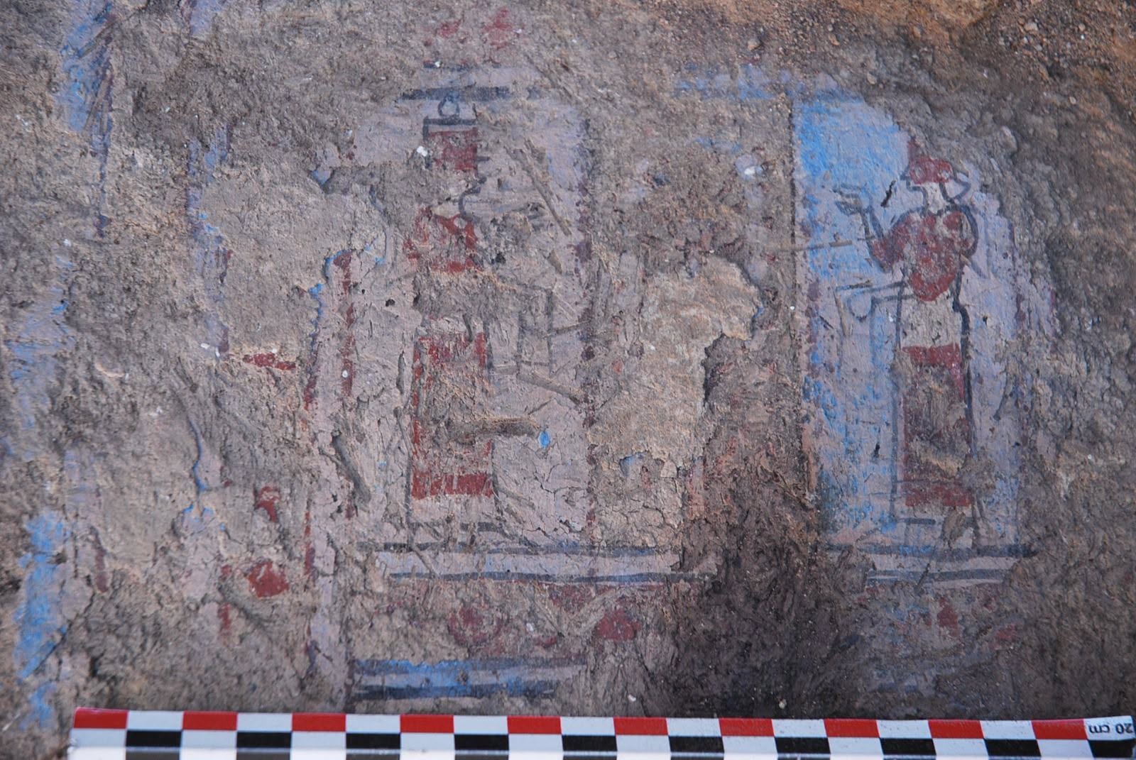 Polychrome mural found at Urartian Erebuni Fortress. Photo courtesy Ambassade de France en Arménie.