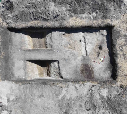 Overhead view of enclosure entrance circled in red. Photo courtesy University of West Bohemia.