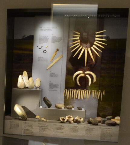 Shaman grave goods on display. Photo courtesy Wiltshire Museum.