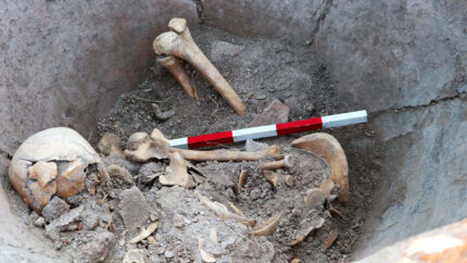 Skeleton in dolium. Photo courtesy Archaeologia Bulgarica.
