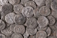 Selection of coins from the hoard. Photo courtesy Marcel Zanjani/LVR Office for Archaeological Heritage Management in the Rhineland.