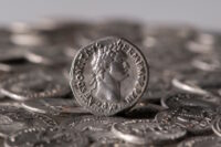 Coin from the reign of Flavian dynasty emperor Domitian. Photo courtesy Marcel Zanjani/LVR Office for Archaeological Heritage Management in the Rhineland.