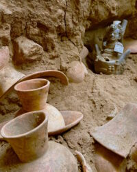 Ceramic grave goods. Photo courtesy Huacas de Moche Archaeological Project UNT