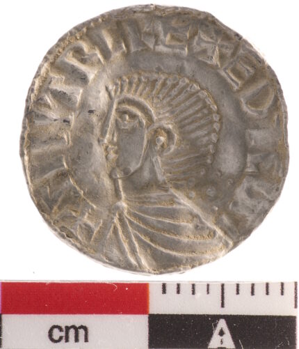 Obverse of silver penny minted in the reign of Hispano-Viking King of Dublin Sigtrygg Olafsson Silkbeard, 995-1005. Photo by Julia H. Hiorthøy, courtesy University of Oslo Museum of Cultural History..